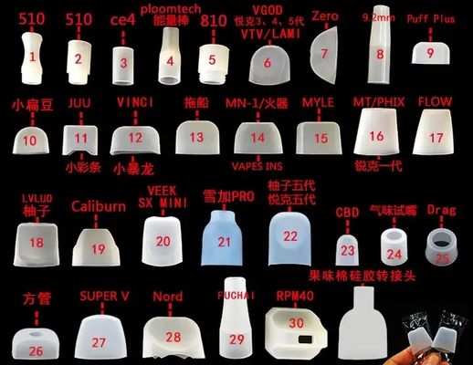 डिस्पोजेबल गंध रहित सिलिकॉन ड्रिप टिप्स, मल्टीसीन रबर माउथपीस कवर